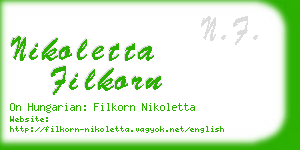 nikoletta filkorn business card